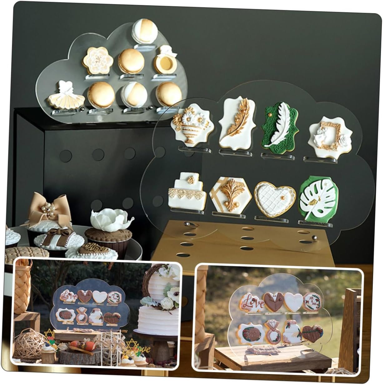 2pcs Acrylic Dessert Stands Cupcake Holders Donut Display Racks for Birthdays Weddings Parties Stable Structure for Cookies Candies
