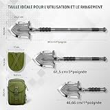 Zune Lotoo Pelle Pliante, Pelle Multifonctionnelle en Acier Martensitique Incassable, 28 en 1 Pelle Pliante avec 7 Angles Réglables, Pelle Portable pour Randonnée Camping Jardin, Annihilate F3 - 6