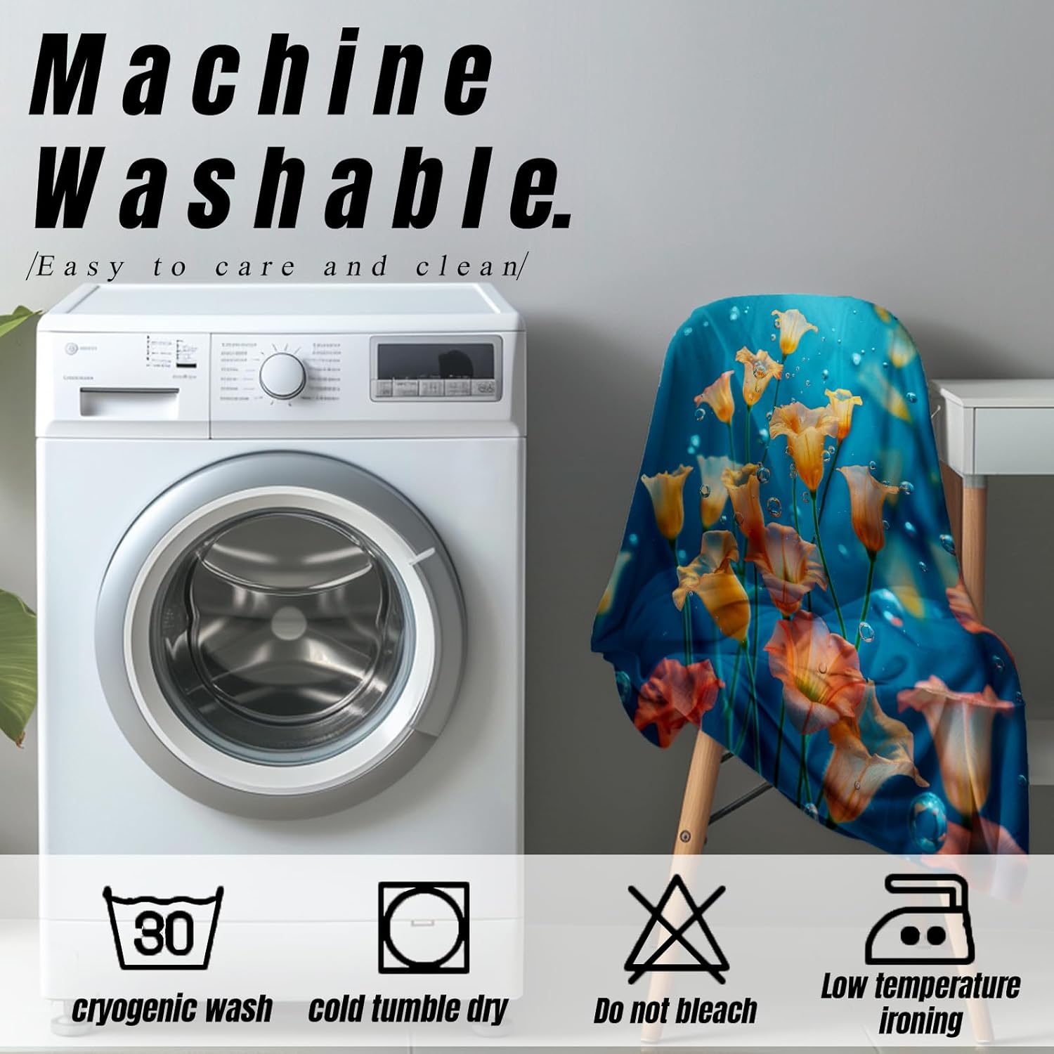 Underwater Calla Lily Blanket Gifts for Women Aqua Florals Flannel Throw Blankets for Bedding Couch Soft Lightweight Warm Cozy Throws Travel Decor 50x60in - Image 5