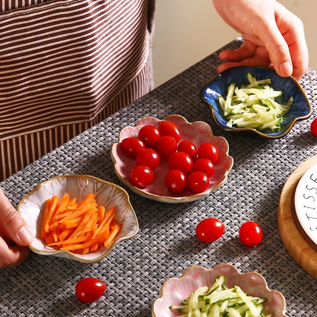 Ceramic Dessert Bowl Durable Snack Tray for Baking Desserts Ice Cream Snacks Souffle Dishes Oven Safe-6-piece Pink (Color : B)