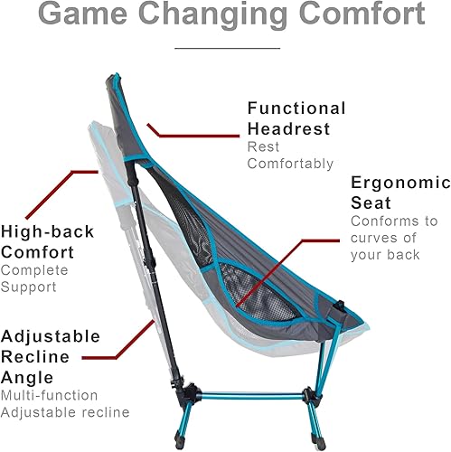 Miniatura 5 de Get Out Gear TrekChair V2 Silla de mochilero con respaldo alto, sistema de bastón de senderismo 2 en 1 y silla de campamento  Extra grande y ancha