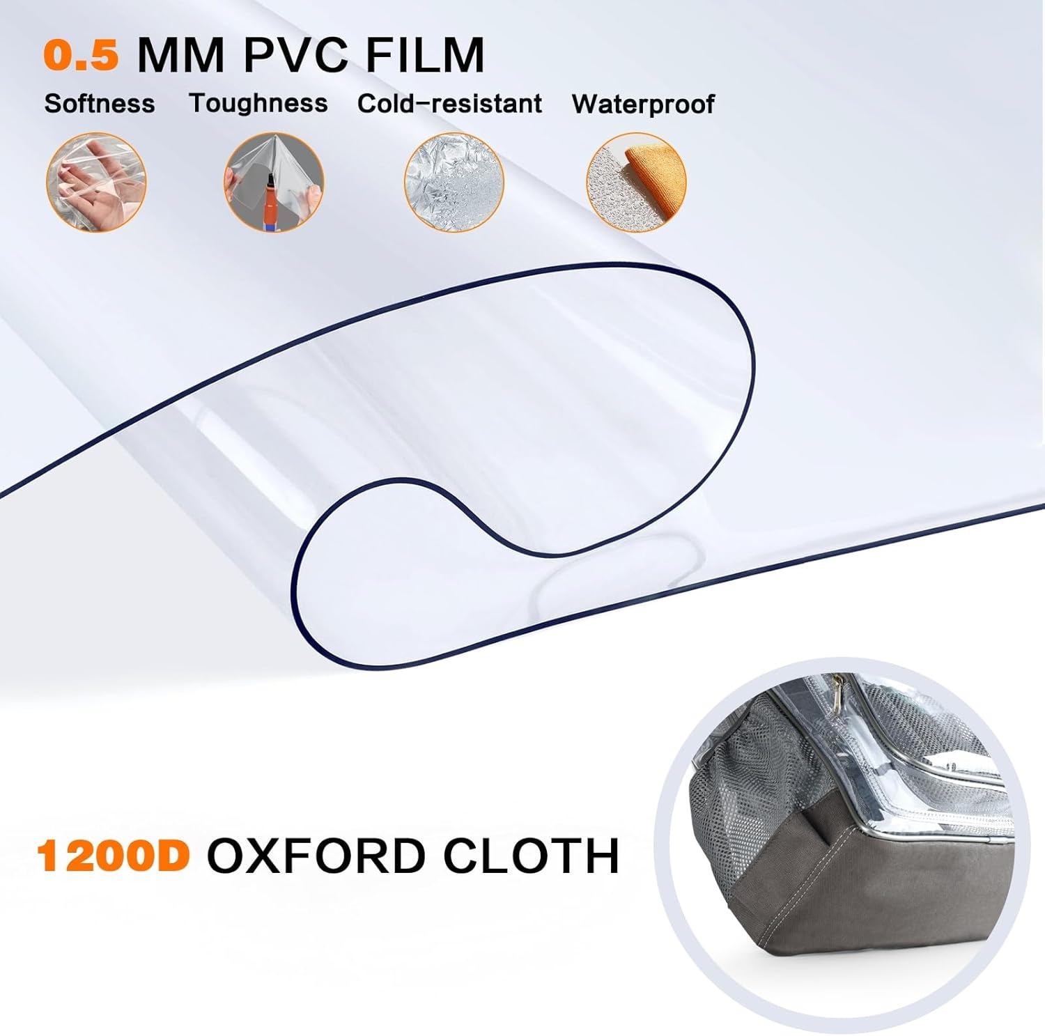 PAMANO Clear Backpack Transparent Heavy Duty School PVC Bookbag See Through Bag Boys and Girls for College Work Travel Security
