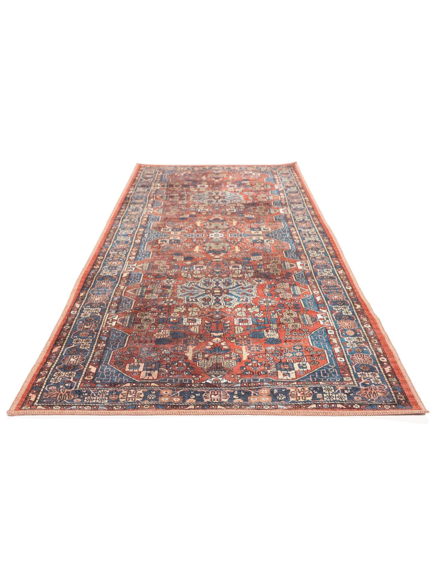 RugVista Galaxy Oriental Alfombra, 80 x 200 cm, Óxido/Azul