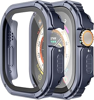 جراب حماية متين للساعة مقاوم للسقوط من الدرجة العسكرية متوافق مع ساعات اي ووتش سلسلة 7/ 8/ 9 مقاس 45 ملم من نيكست ستور (لون كحلي)