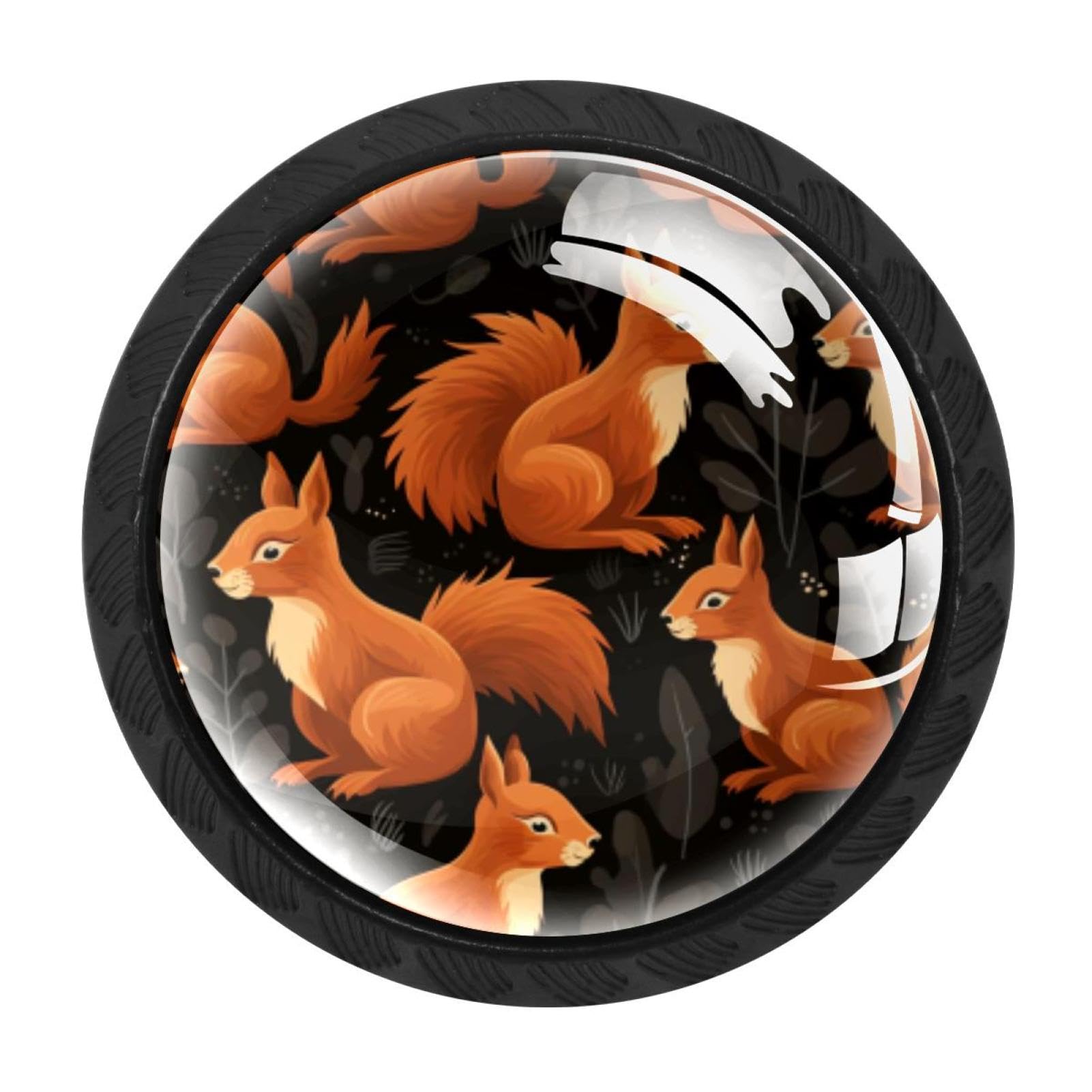 Chenzzzz Multicolored 16 4Pcs Squirrel Dresser Knob Round Glass Drawer Knobs Pulls Cabinet Handle For Home Kitchen Office Bathroom Wardrobe Cupboard