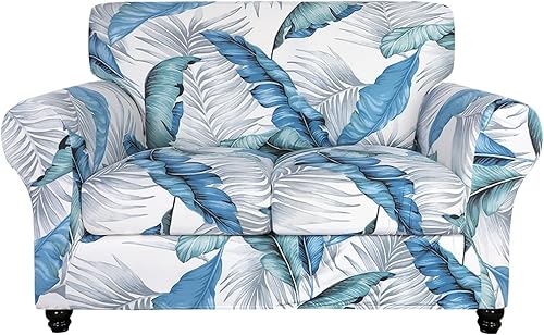 Miniatura 27 de SearchI Funda Elástica para Sofá con Estampado Fundas para Sofá, Patrón Floral Funda para Sillón de 2 Piezas con Funda de Cojín de Silla Separada,