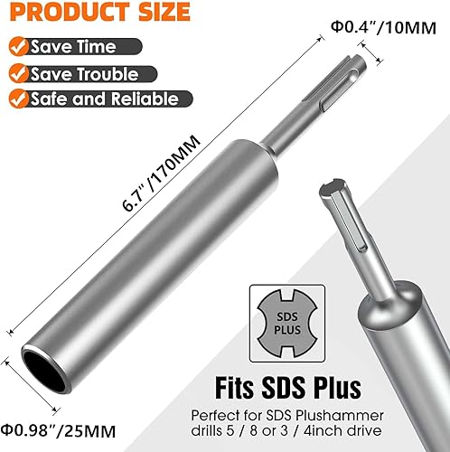 Miniatura 3 de Controlador de varilla de tierra para taladro de martillo SDS Plus, adaptador de controlador de varilla de tierra,Taladro de martillo giratorio (SDS