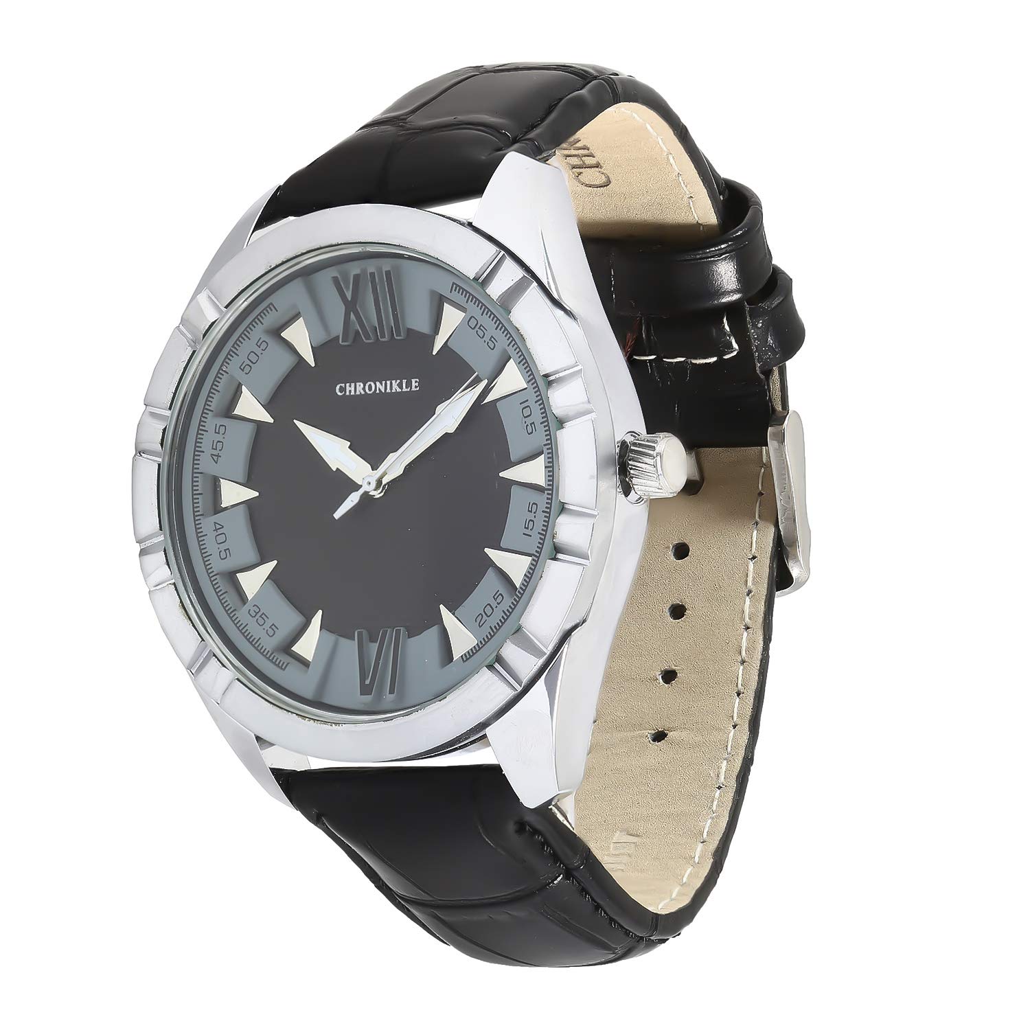 CHRONIKLE Designer Mens Wrist Watch (Dial Color:Black | Band Color: Black, Leather Strap) (B07L4RVYRZ) Amazon Price History, Amazon Price Tracker