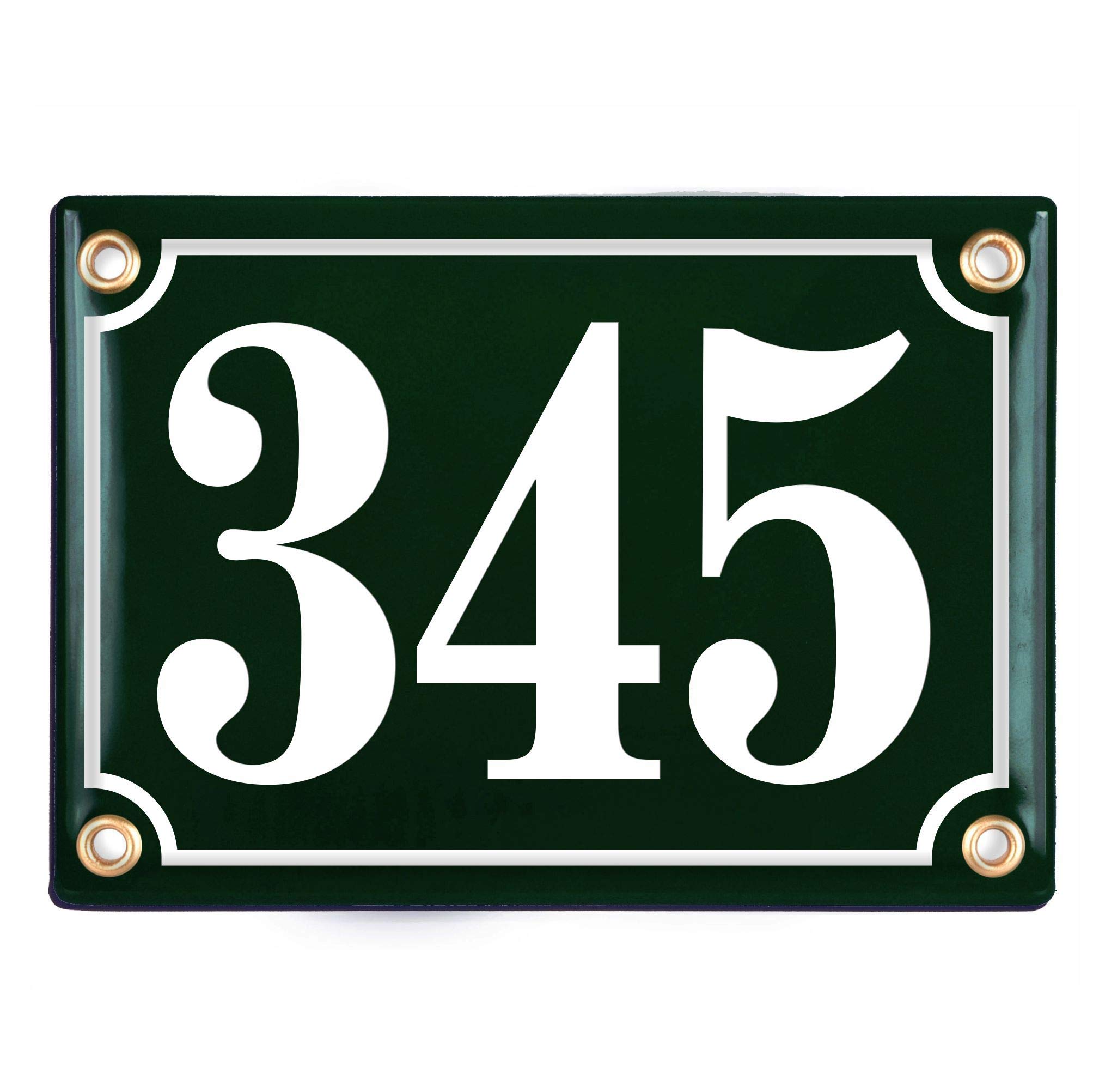 Hausnummerschild Hausnummer - 12x17 cm - Keramik Emaille - Wetterfest - Personalisiert - Emailschild (Blau)