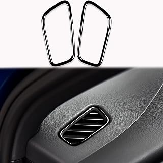 Glossy Piano Black Sticker Car Dashboard Side A/C Outlet Defogger Vent Frame Trim Sticker Auto Interior Accessories Compatible with Porsche Macan 2014 2015 2016 2017 2018 2019 2020 2021