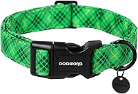 Vista 39 de DOGWONG Collar de algodón y cáñamo para perros, collar rosado resistente ajustable de tela natural suave para mascotas, lindo collar de boda