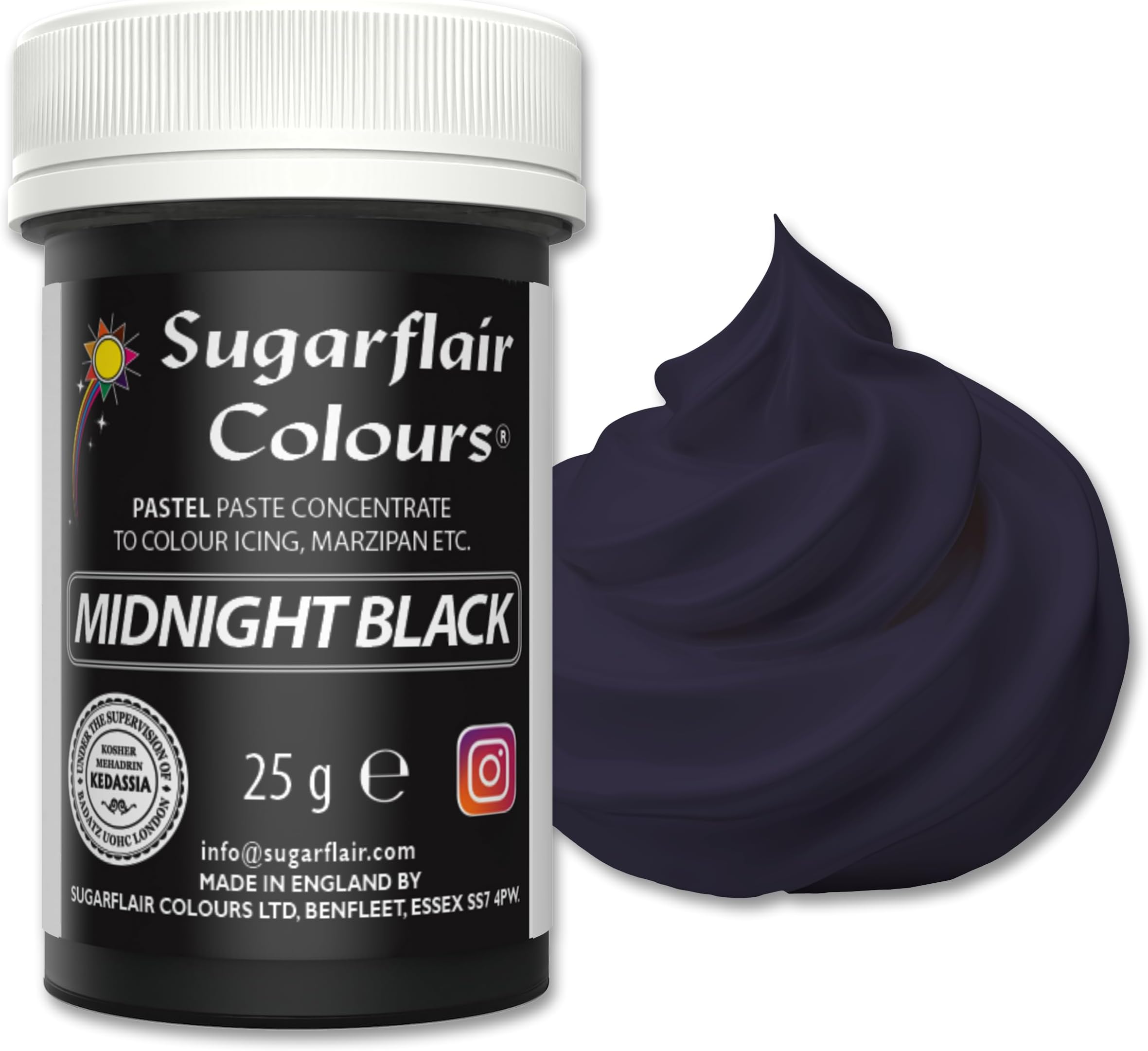 Sugarflair Paste Colour - Pastel Midnight Black 25g