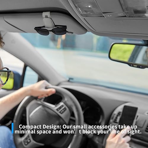 Miniatura 6 de Paquete de 2 soportes magnéticos para lentes de sol para visera de automóvil, clip para lentes de sol para visera de automóvil, ajuste universal