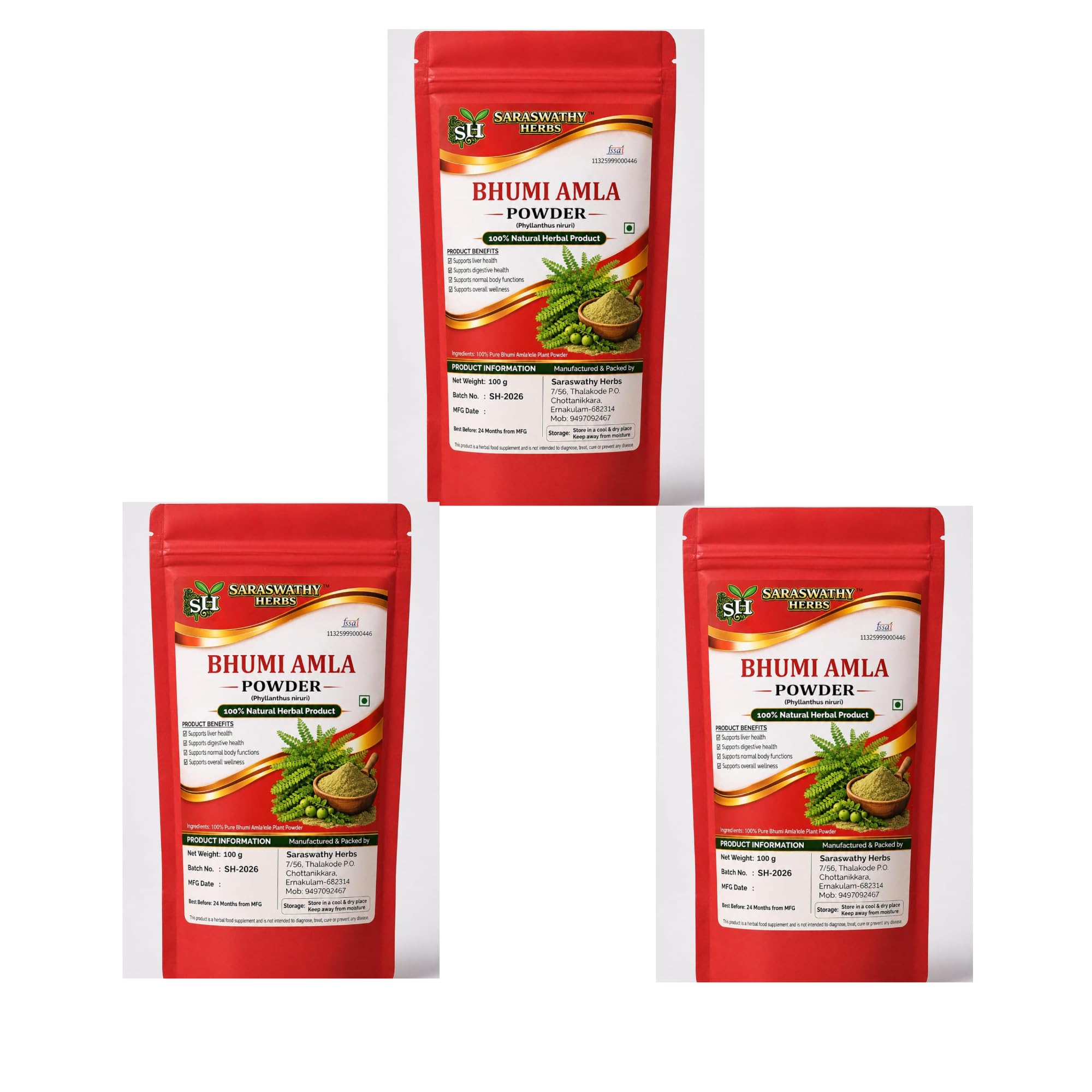 Bhumi Amla Powder, Phyllanthus niruri, 100% Natural, 100 g — Amazon image 7