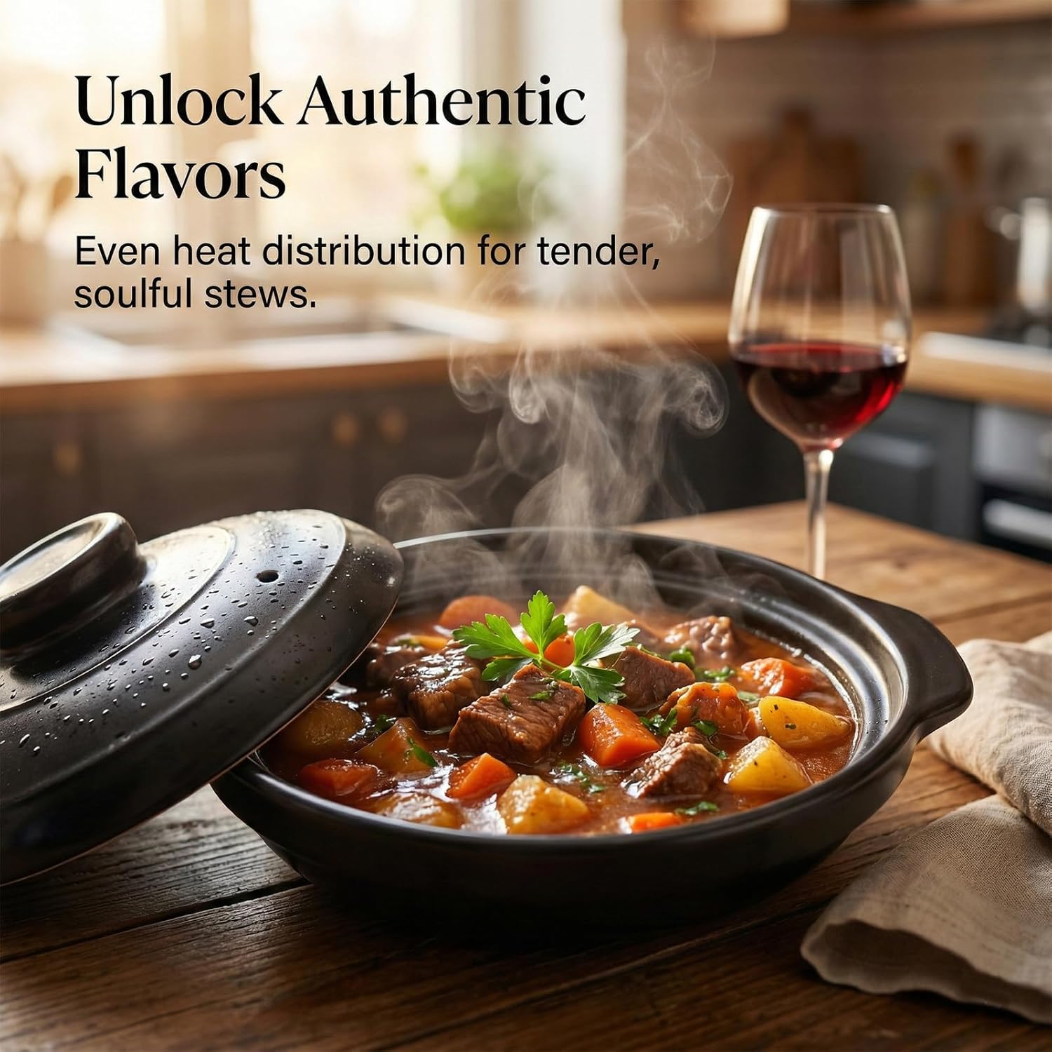 57oz Ceramic Cooking Pot Clay Pots Solo Pot for Cooking One-Person Serving Pot with Lid Heat-resistant Kitchen Clay Cooking Pot Cookware Casserole for Ramen Soup Rice Noodles Milk (W*H) (large)