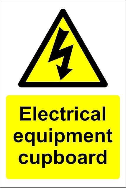 Electrical equipment cupboard sign - Self adhesive vinyl 150mm x 100mm