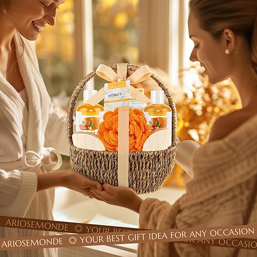 Miniatura 6 de Cesta de regalo de baño y spa, juego de regalo para mujeres y hombres, incluye gel de ducha, baño de burbujas, sal de baño, esponja de baño, caja de