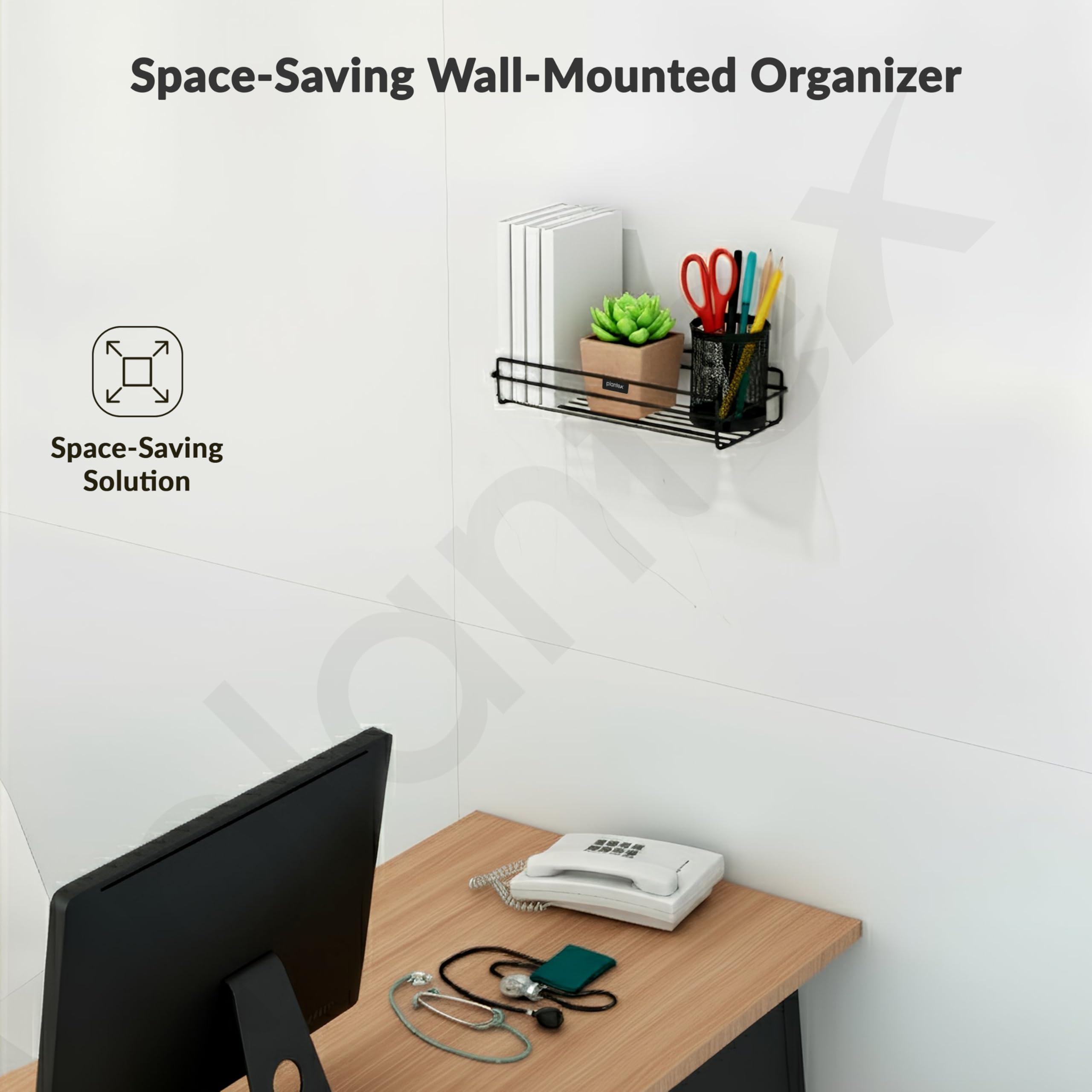 Plantex Self Adhesive Bathroom Shelf Rack/Bathroom Organiser Without Drill/GI-Steel Shelf for Kitchen with Magic Stickers/Bathrooms Accessories- (12x5 inches,Black) — Amazon image 6