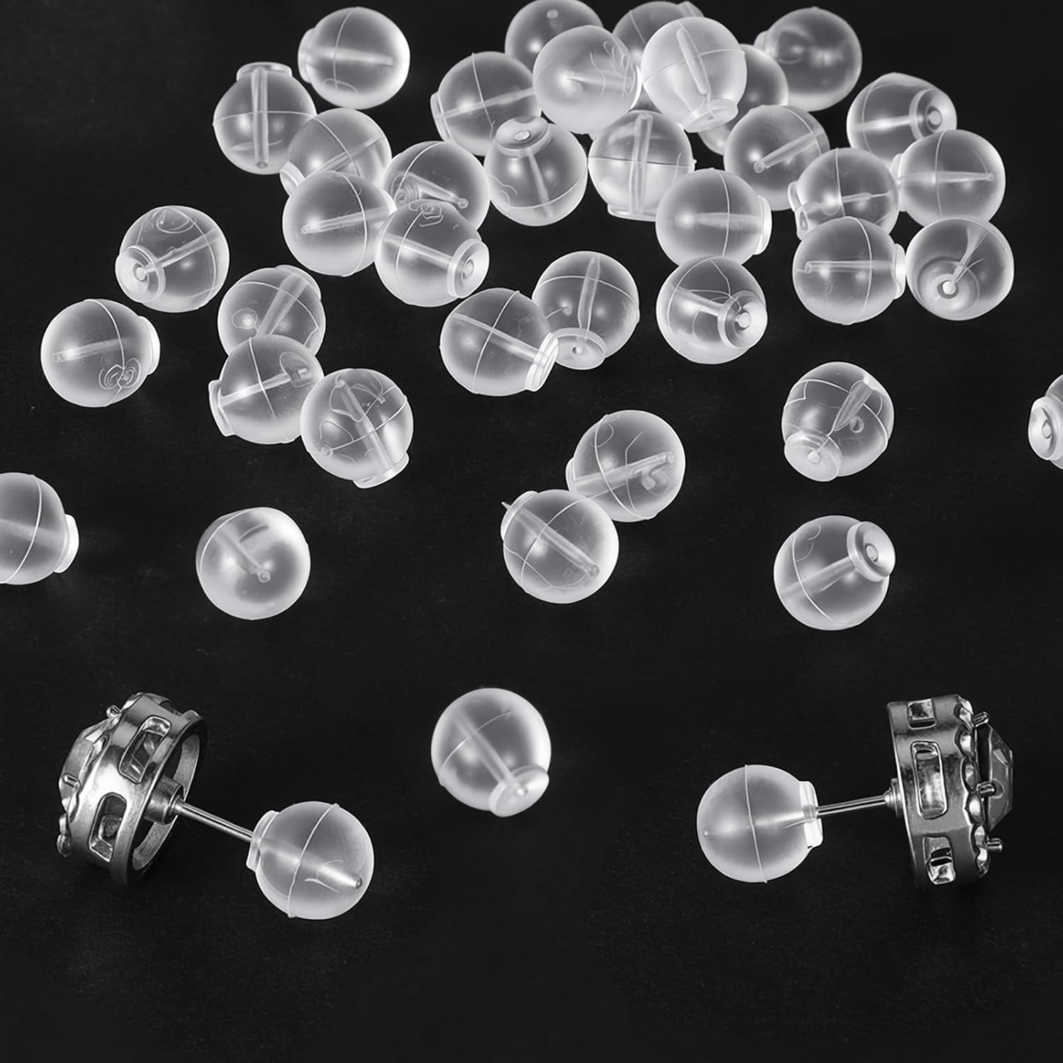 100 Pcs Ball Back Earrings Comfortable Earring Backs Soft Safety