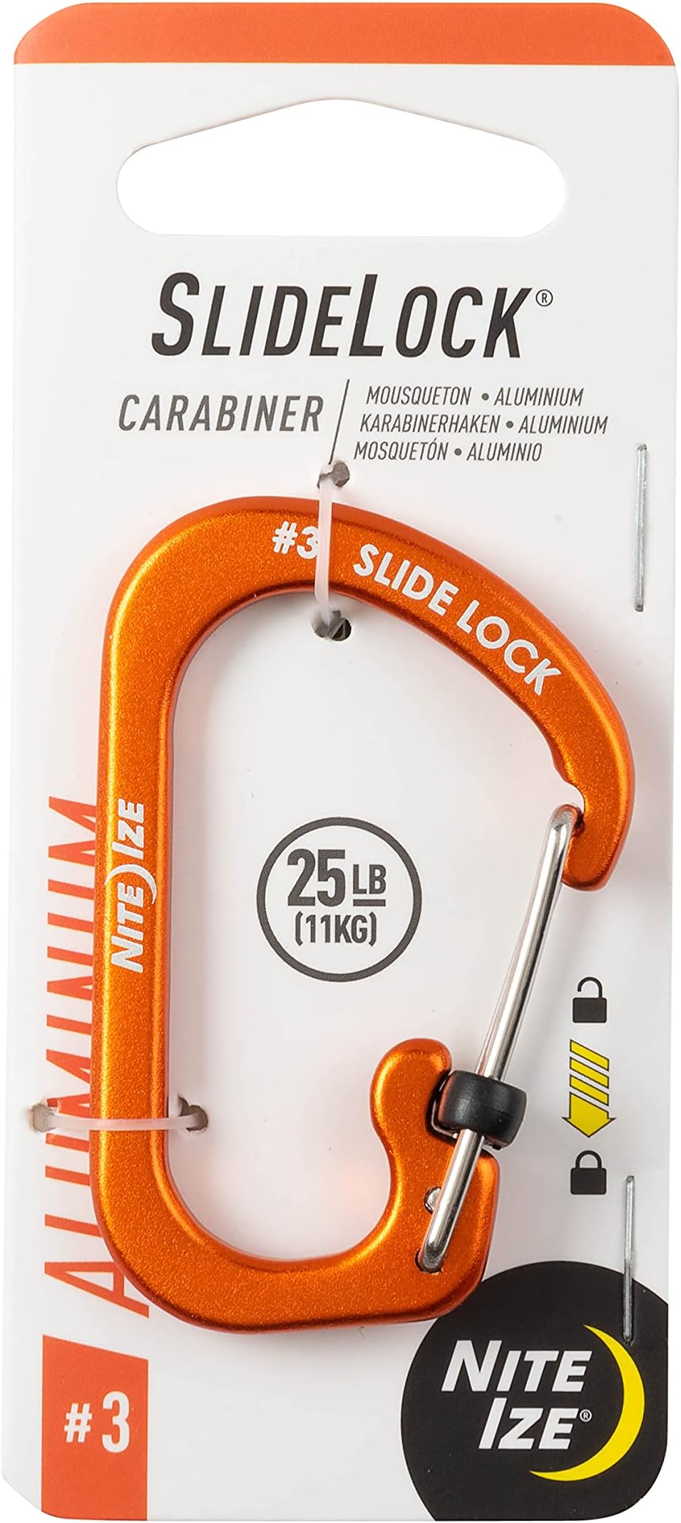 Carabiner SlideLock No3 Orange