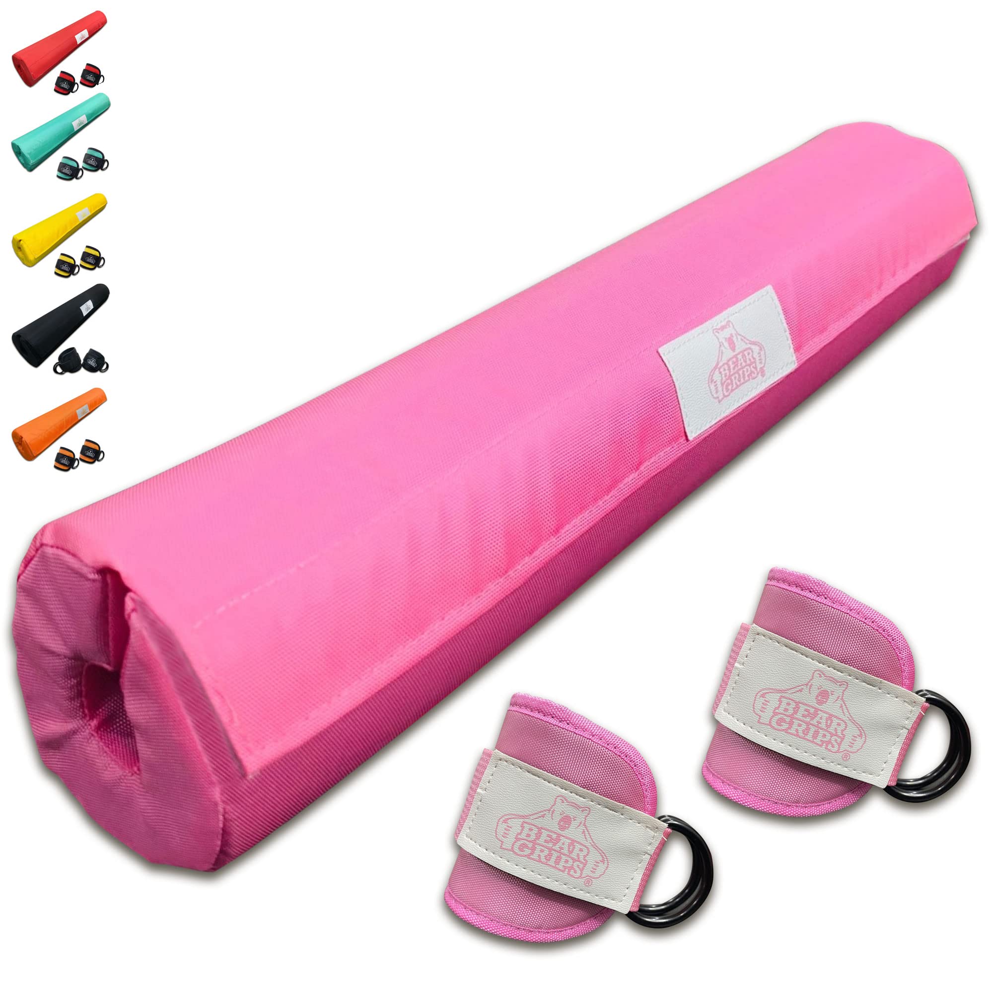 Bear GripsBarbell Pad for Hip Thrust Pad with Ankle Straps for Cable Machine, Squat Pad, Combo EVA Foam with Cover. Bar Pad for Thigh, Legs, Glutes, Butt Sculpting