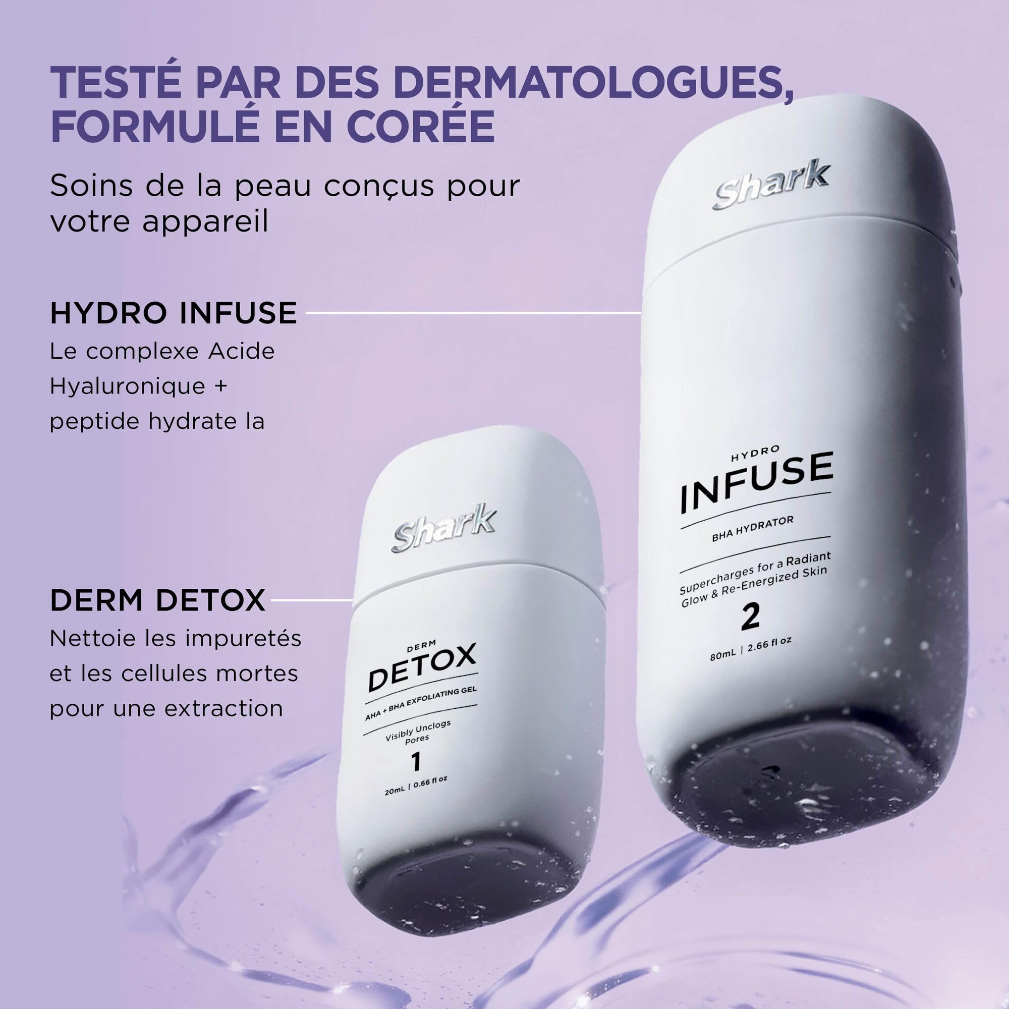 Shark FacialPro Glow, Appareil de soin du visage hydrofacial FH320EUBK | Nettoie, hydrate et decongestion, éclat visible en 10 min, Développé par des dermatologues
