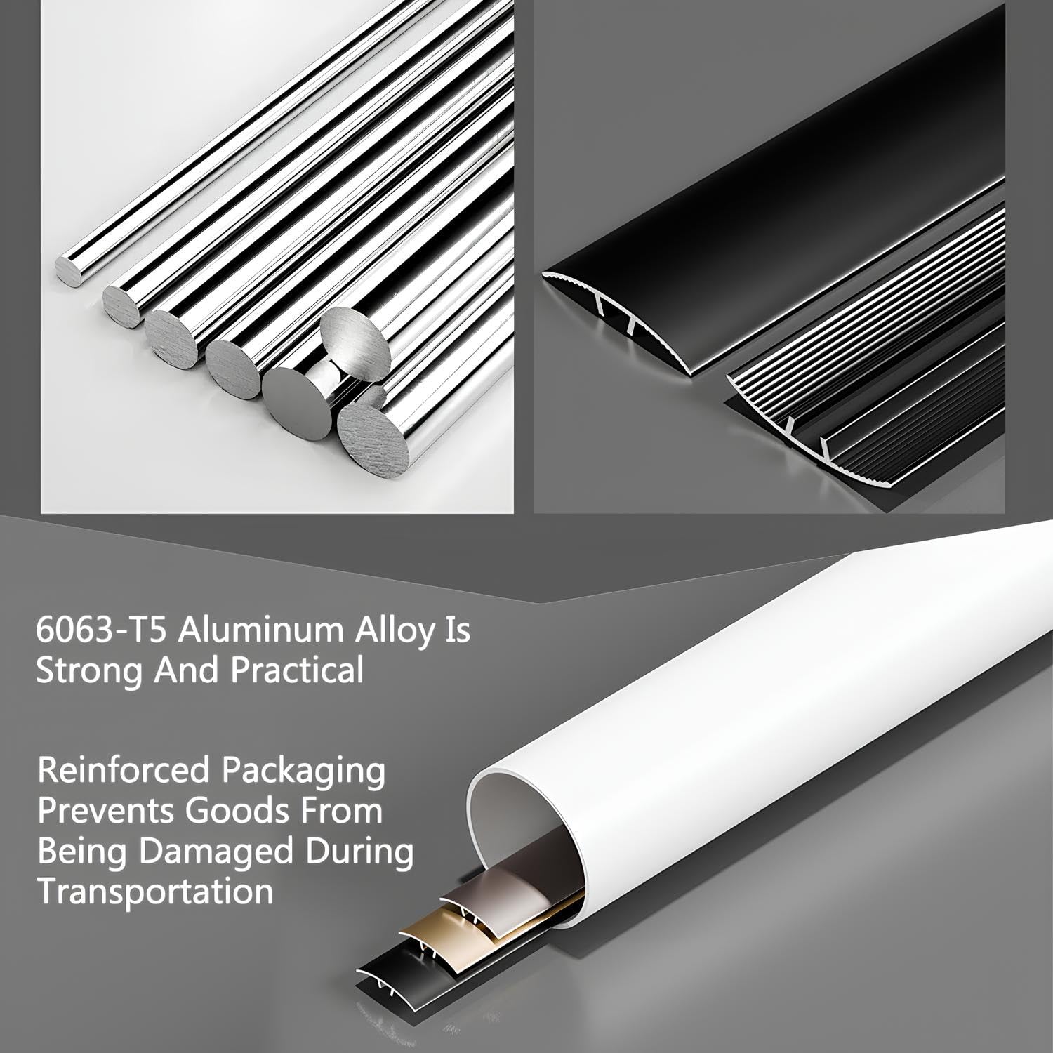Barre De Seuil Incurvée, Profilé De Transition, Bande De Protection, 1 Pièce - Rail De Transition Pour Sols, Bande De Transition En Grain De Bois, Aluminium Anodisé Baguette Recouvrement(White maple,4