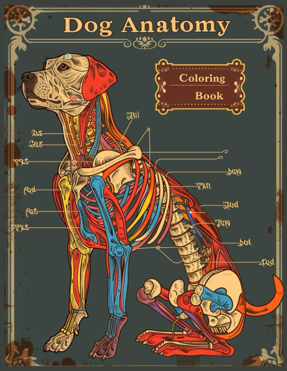 Dog Anatomy Coloring Book Detailed Pelvic Structure Skeletal System