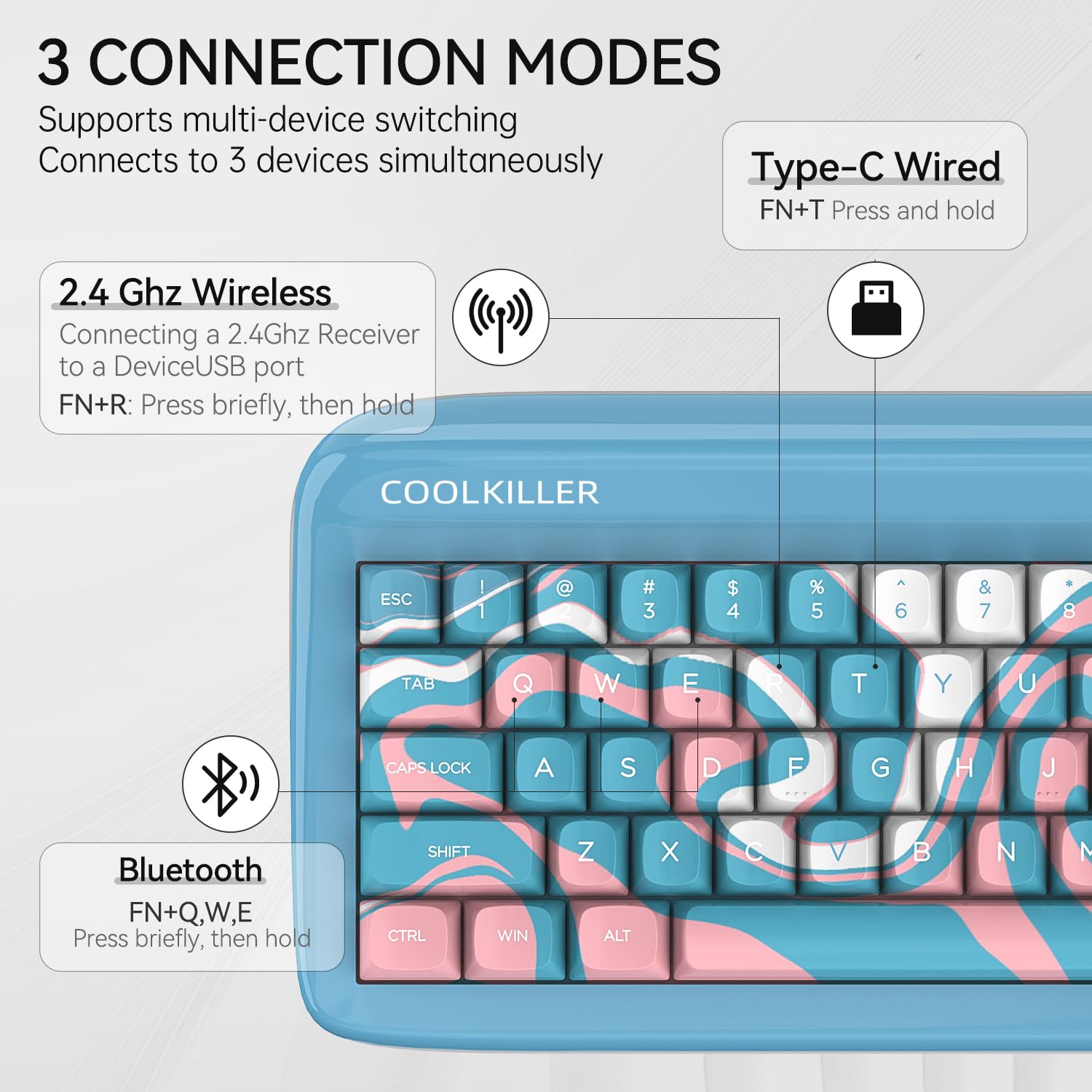 Amazon | CoolKiller VIVID67 65% ワイヤレス メカニカルキーボード
