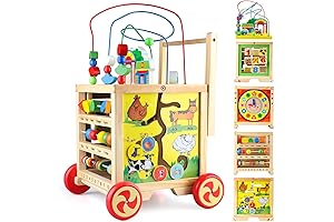 6-in-1 Wooden Activity Cube: Smart Baby Box for 1 Year Olds