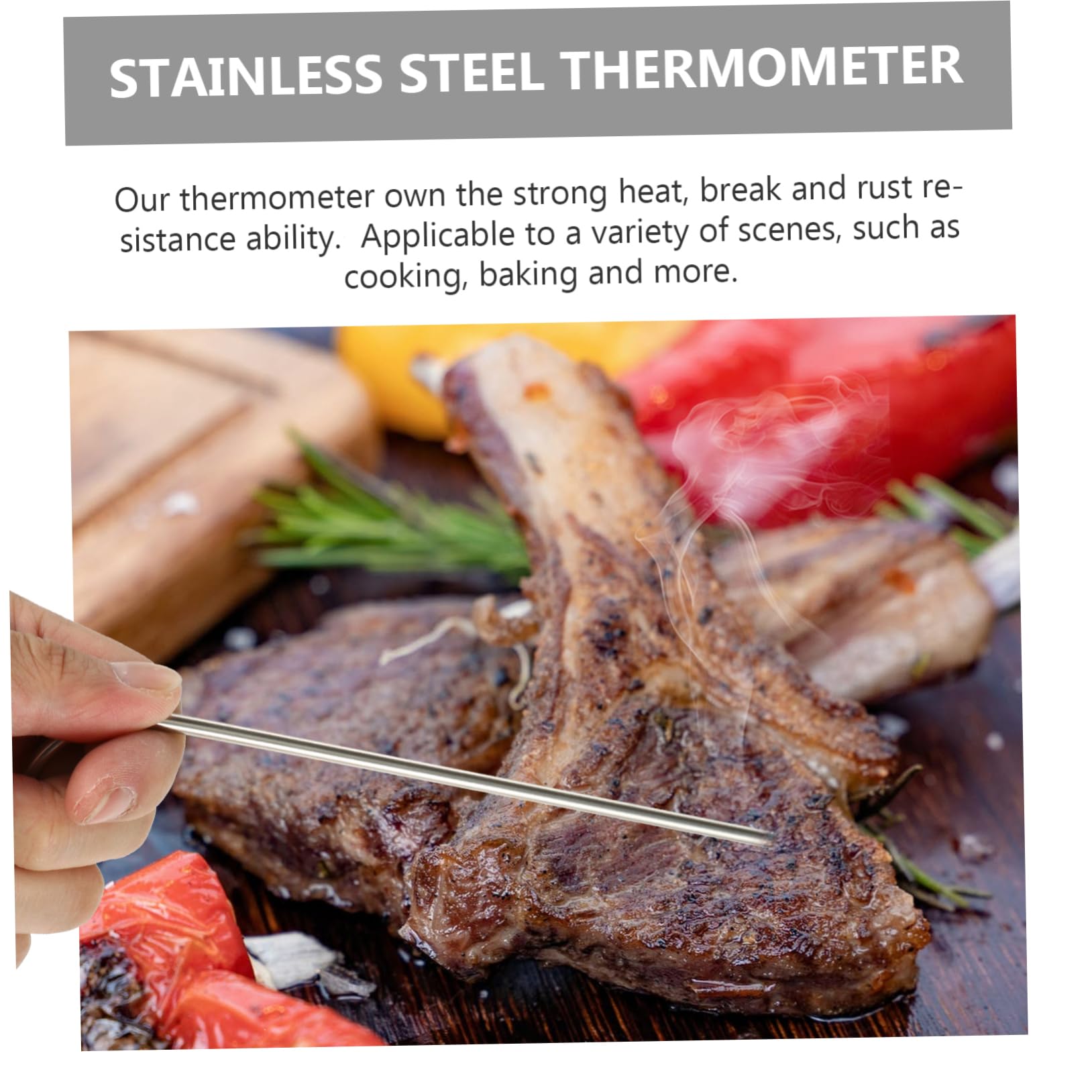 Mikikit Wireless Meat Thermometer Mit Lcd-anzeige Drahtloses Grillthermometer Für Bbq Ofen Und Smoker Temperaturbereich Timer Und Alarmfunktion Einfach Ablesbar