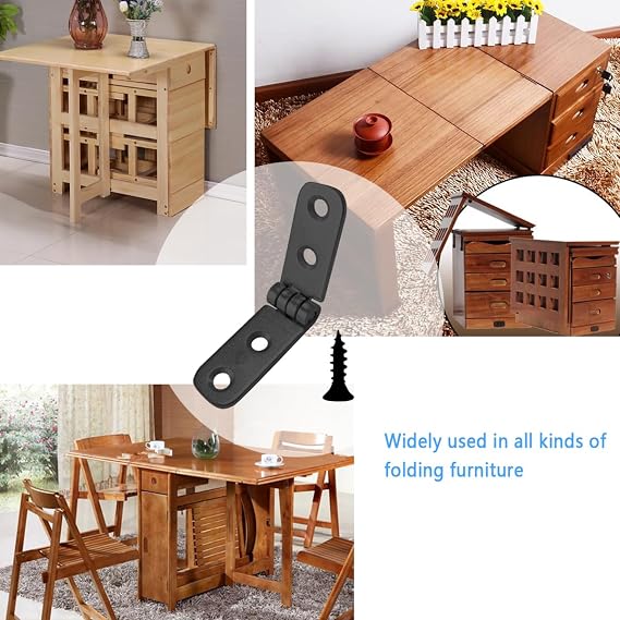 20 Pcs 180 Degree Hinges,Small Folding Flip Hinges for Wood | Used For Cabinet,Cupboard Door,Table,Box,Furniture (Black)