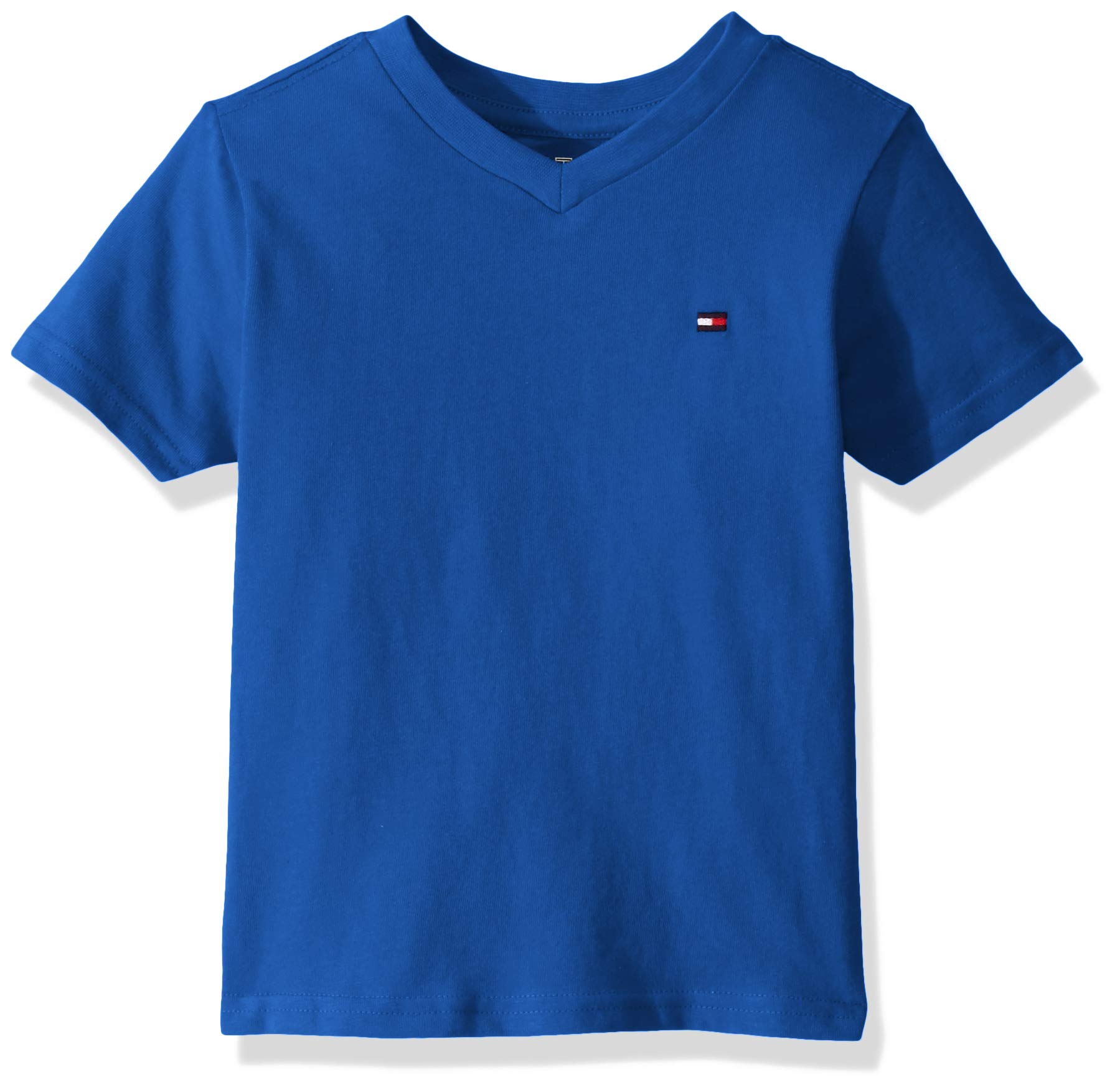 Tommy Hilfiger Boys' Short Sleeve Flag Solid V-Neck T-Shirt