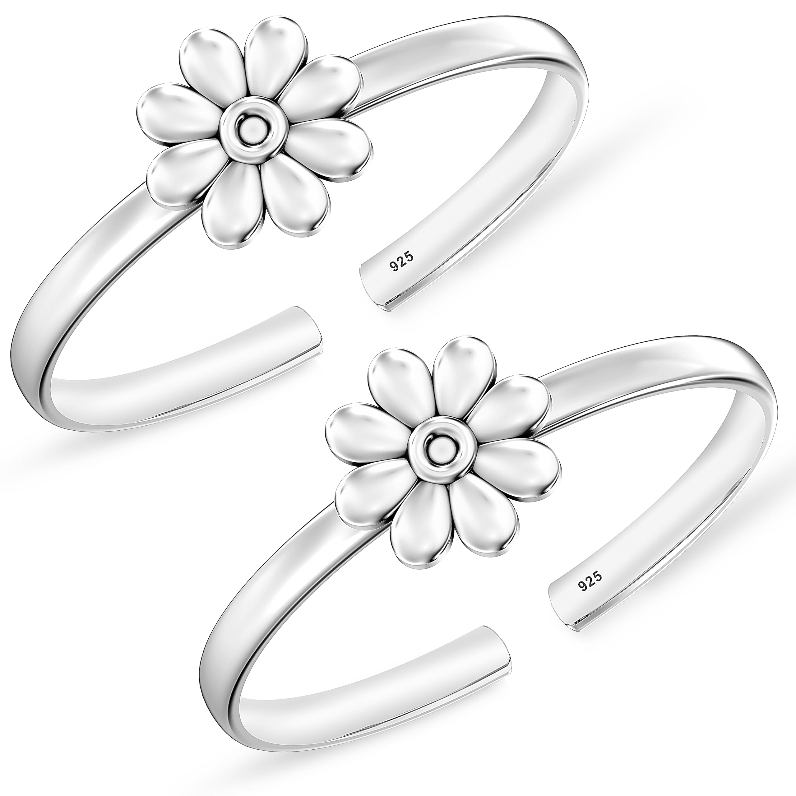 Silver Style 925 Sterling Silver Toe Rings for Women Ladies Pure Chandi Latest Style Fancy Flower Design Bichiya for Leg Foot Finger Ring (B0946V1YYK) Amazon Price History, Amazon Price Tracker