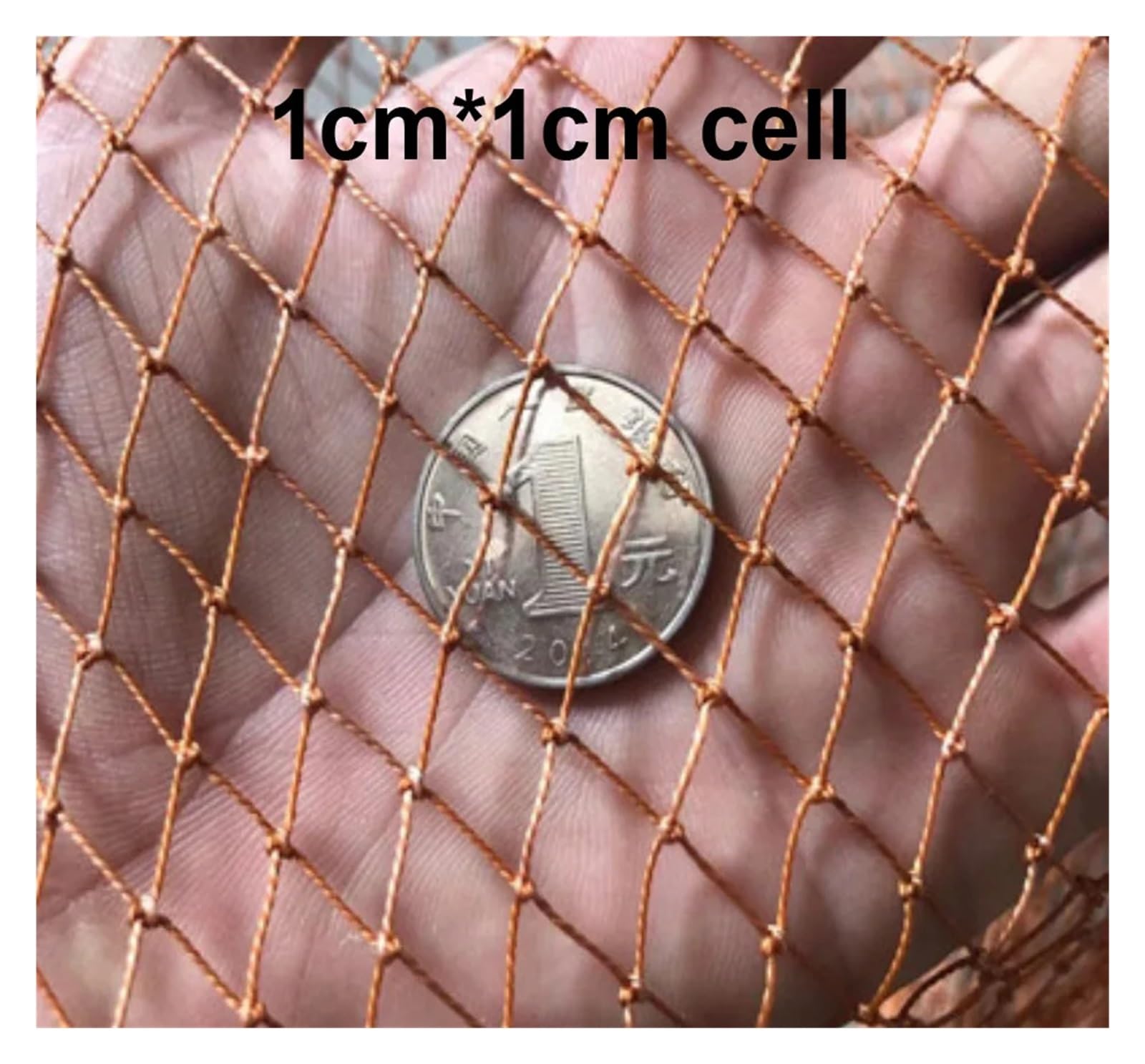 Nylonowa siatka przeciw ptakom Wytrzymała na opony do upraw Ochronna ogrodzeniowa Sprzęt wędkarski dla kotów | Brown 1.5cmx1.5cm Cell,2mx5m