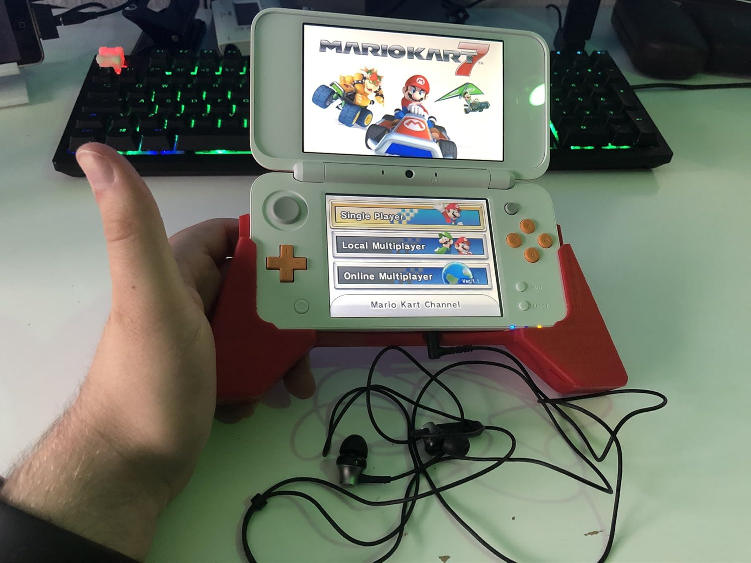 Ergonomic Grip Handle for Nintendo New 2DS XL, Comfortable Portable Console System Accessory, Durable Handheld Gaming Holder