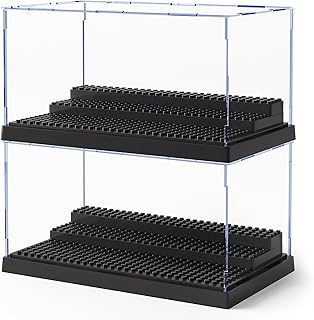 2 Pack Minifigure Display Case for Action Figures Blocks, Clear Dustproo...