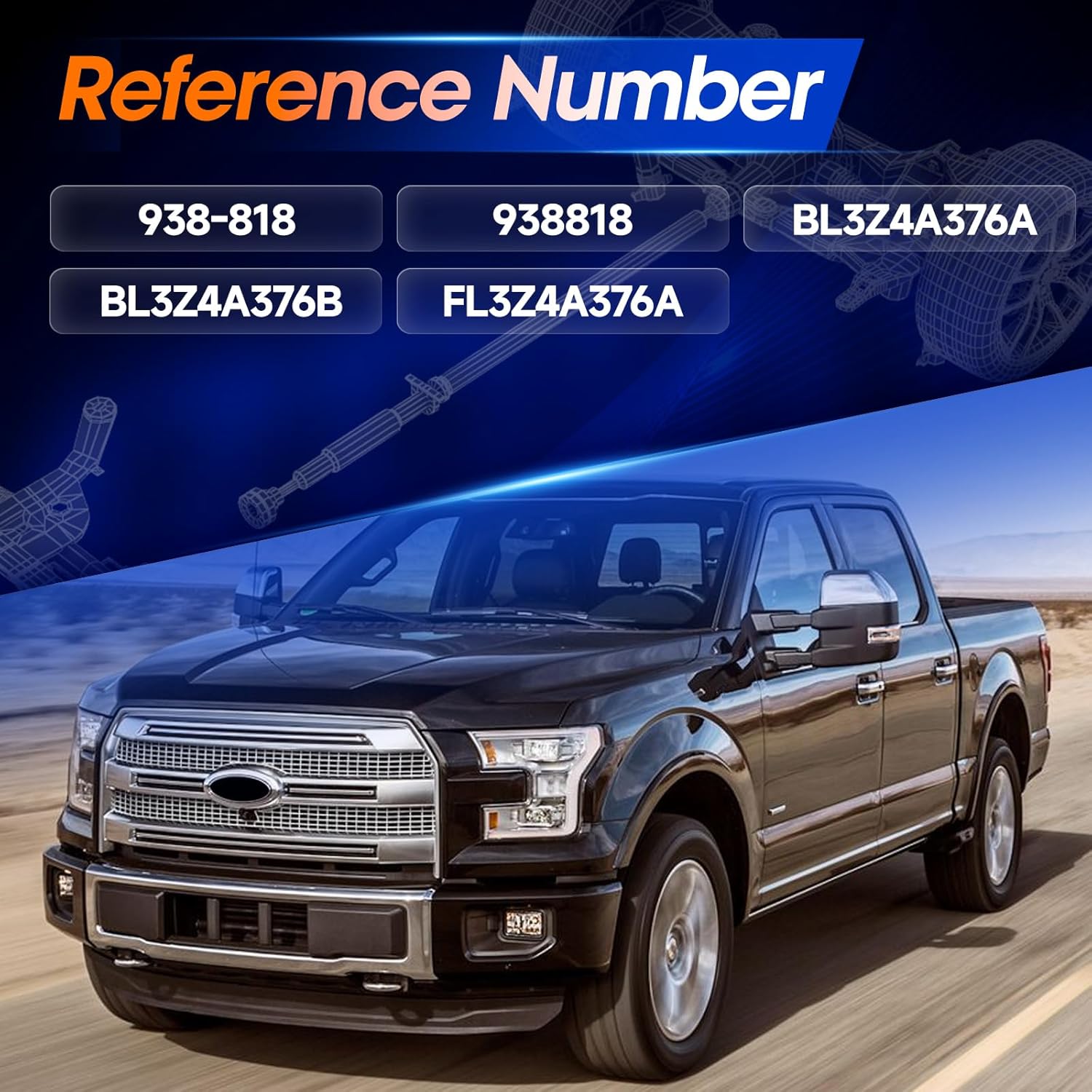 938-818 Front Drive Shaft Prop Shaft Driveshaft Assembly Fit for Ford F-150 2011-2017 Lincoln 4WD / AWD, Replace# BL3Z4A376B, FL3Z4A376A