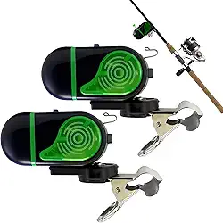 Alarme de mordida de peixe - Alarmes de mordida indicadora de luz LED para varas de pesca | Equipamento sensível inteligente com clipe para pesca noturna, rios offshore de água doce