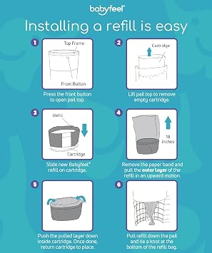 Babyfeel Refill Bags Compatible with DEKOR CLASSIC Diaper Pails, 8 Pack