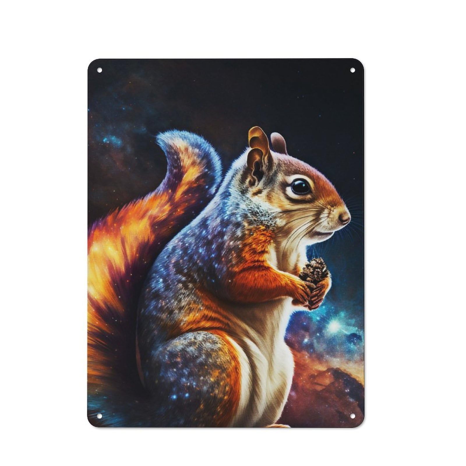 Space Squirrel Industrial-style Tin Sign 40x30cm for Living Room Wall, for Metal Sign Collectors, for Garage And Workshop Walls