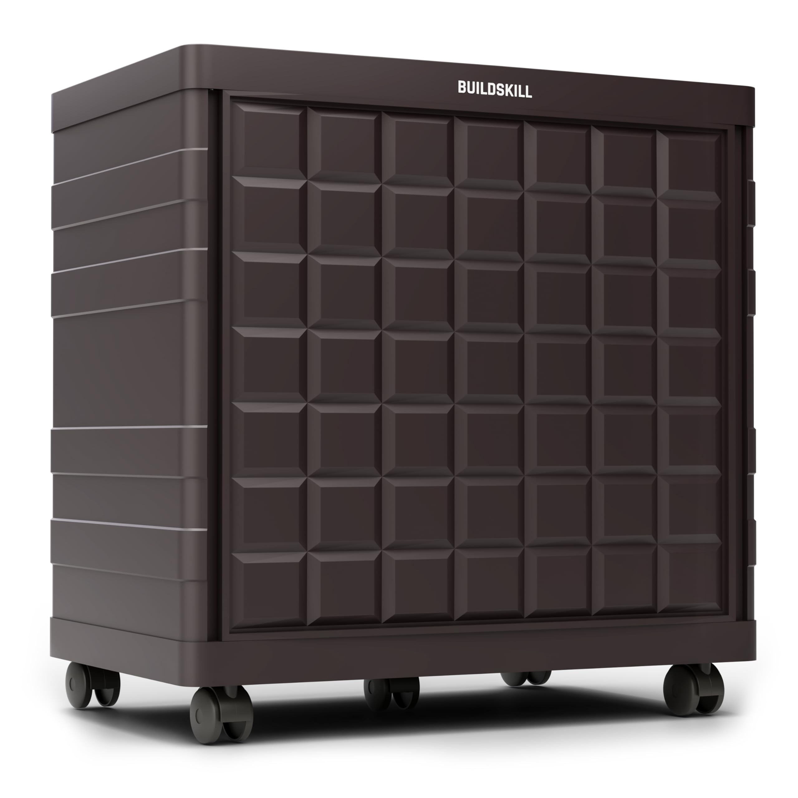 BUILDSKILL 100Kg Load Capacity Inverter Trolley for Home | 360° Rotating 5 Wheels | Easy Assembly Inverter Stand | Large Size Inverter Battery Stand for Home | Strong Build Inverter Box (Brown)