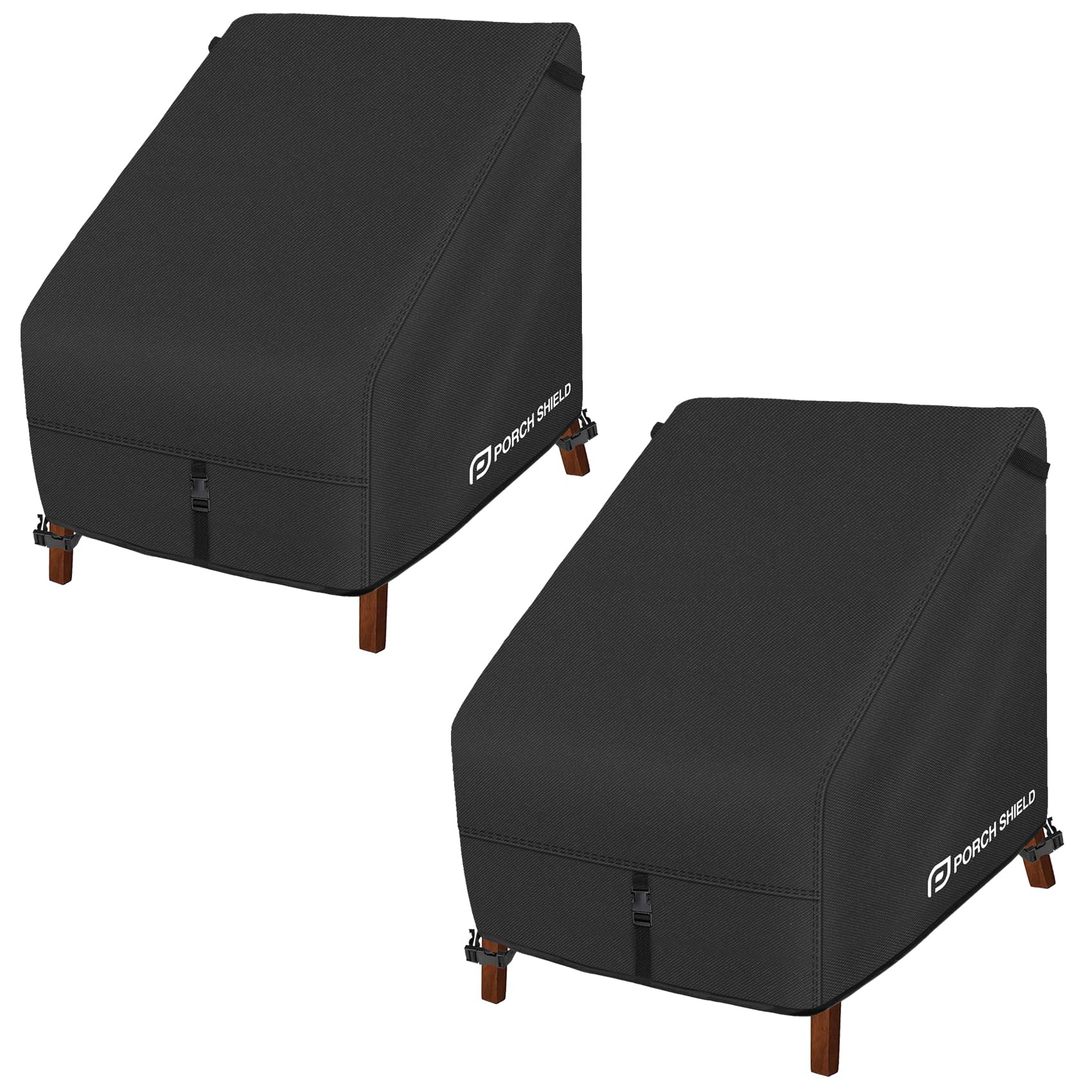 Porch Shield Patio Chair Covers - Waterproof Outdoor Lounge Deep Seat Adirondack Chair Cover 2 Pack - 34W x 37D x 36H inch, Black