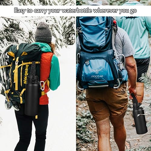 Miniatura 7 de Accmor Water Bottle Handle for 12oz to 64oz Previous Version Wide Mouth Hydro Flask, Bottles Accessories Paracord Strap Carrier with Safety Ring and