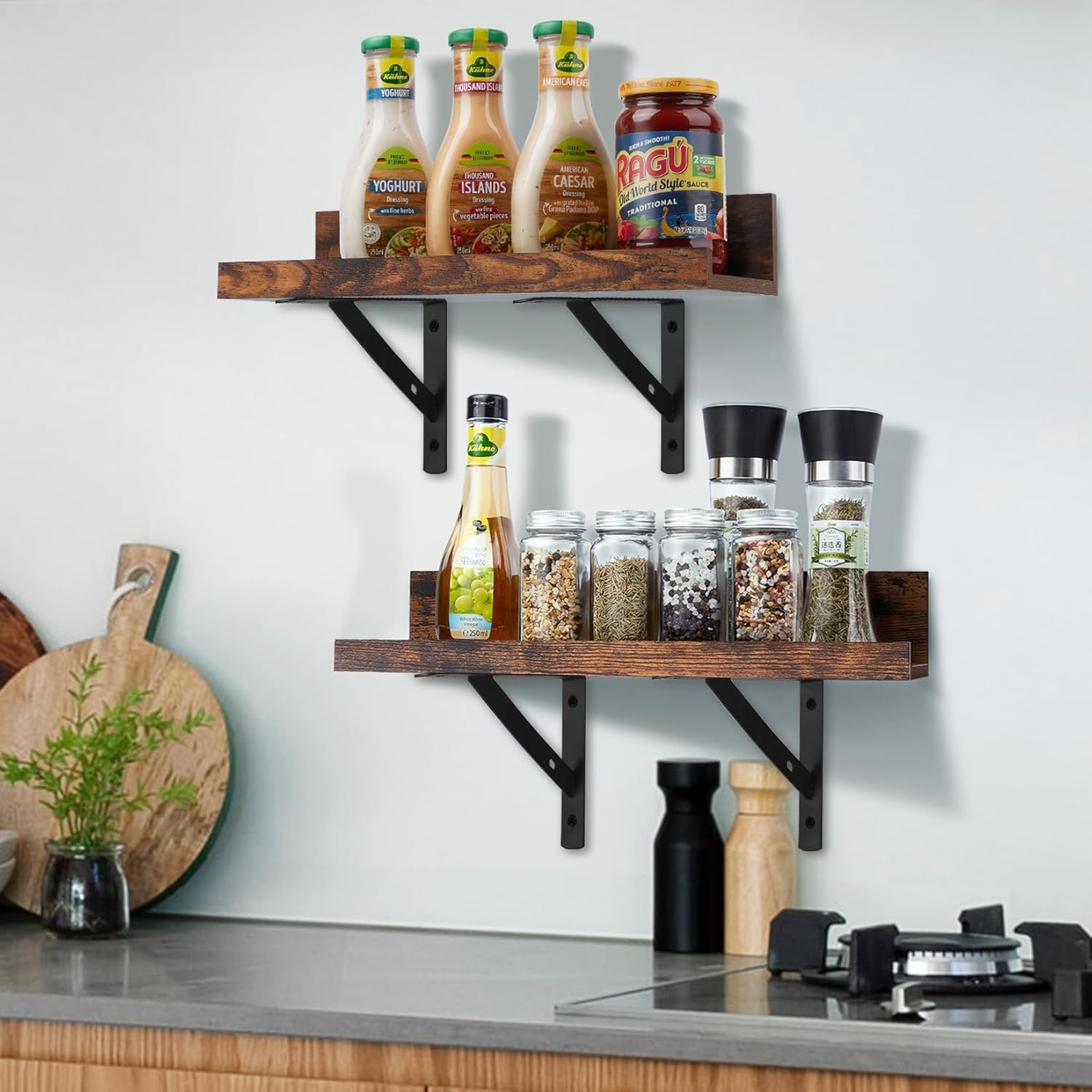Heavy Duty Shelf Brackets - 8 Pcs Metal Wall Mount L Shaped Shelves Support Angle Brackets (7.87x4.72 inch)