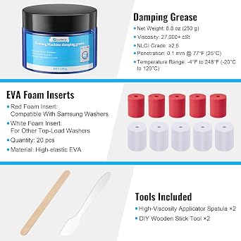 3.5 oz (100g) Washing Machine Damping Grease with 20 Foam Inserts