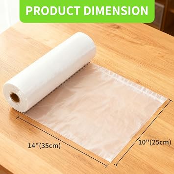 Food Storage Bags 10 X 14, Clear Plastic Produce Bags Roll for Food, Bread, Vegetables, Fruits, Refrigerator Storage, Kitchen, 400 Bags/Roll(1 Roll)