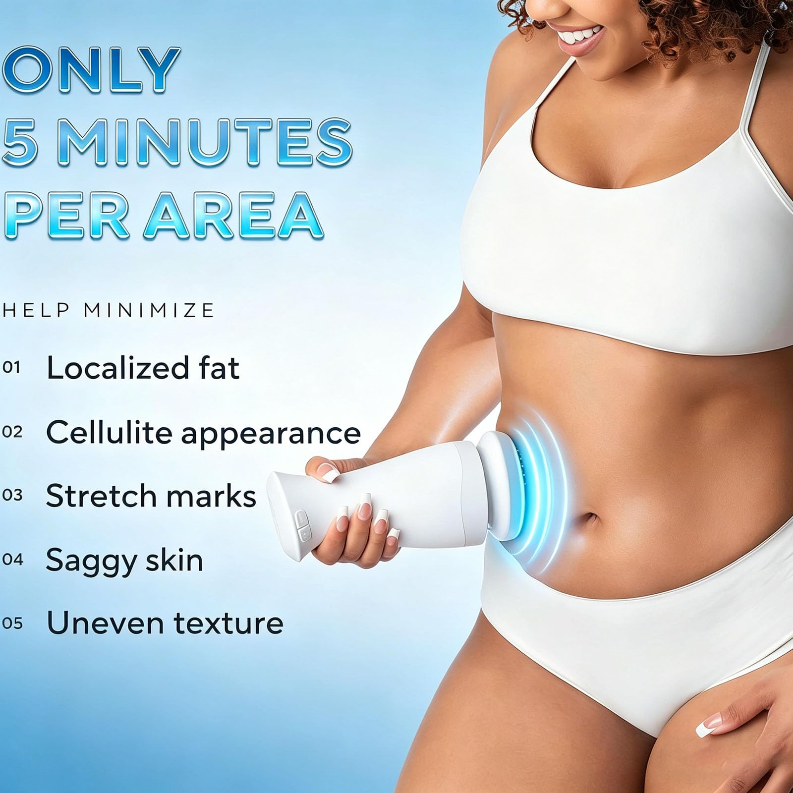 Sculpteur Pro Vulaura Anti Cellulite, avec 3 Coussinets Lavables Doux Pour La Peau pour L'Abdomen, La Taille, Les Fesses, Les Bras Et Plus Encore, pour Soulever, Raffermir Et Lisser La Peau