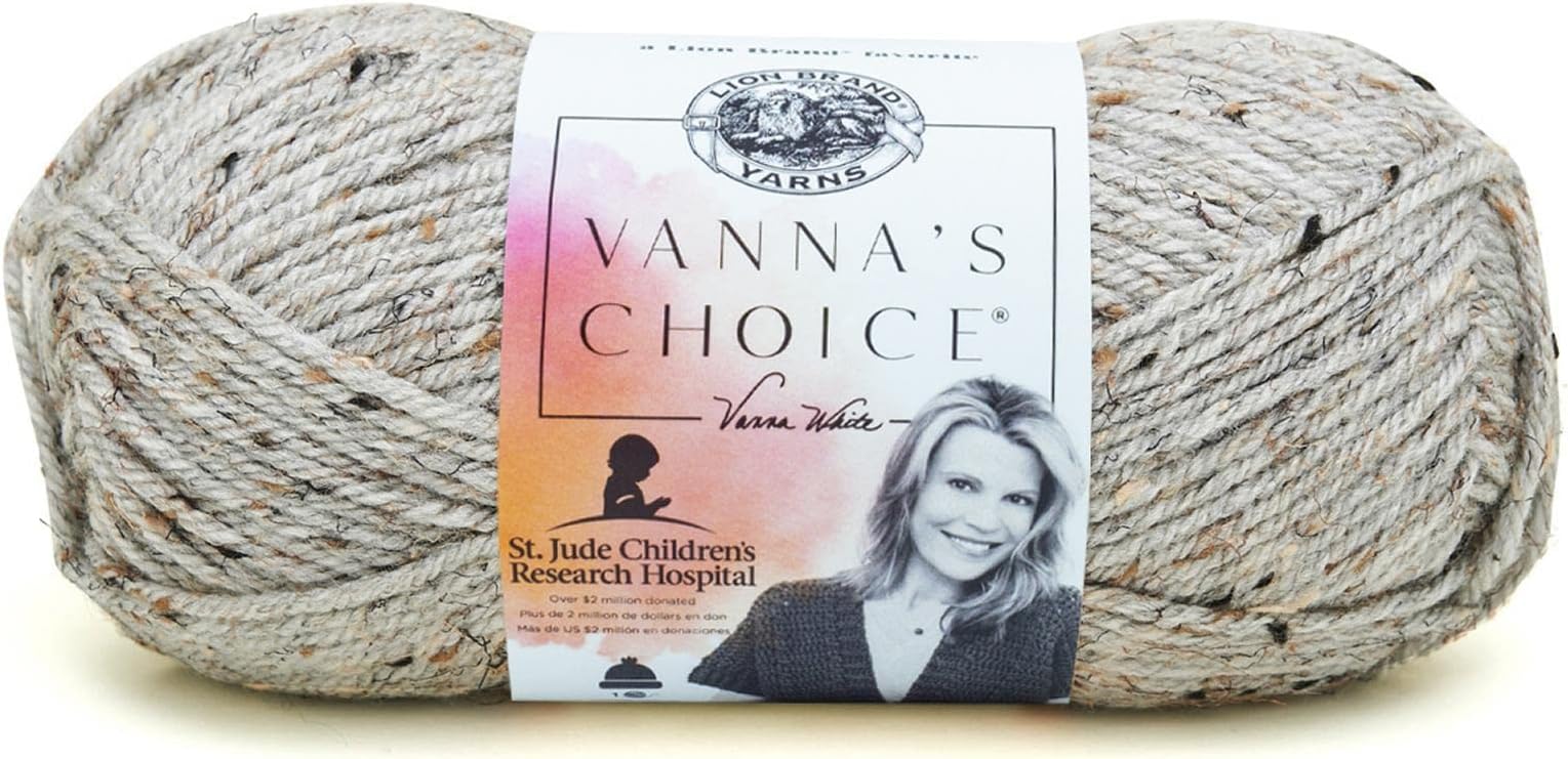 (1 Skein) Vanna's Choice Yarn, Grey Marble