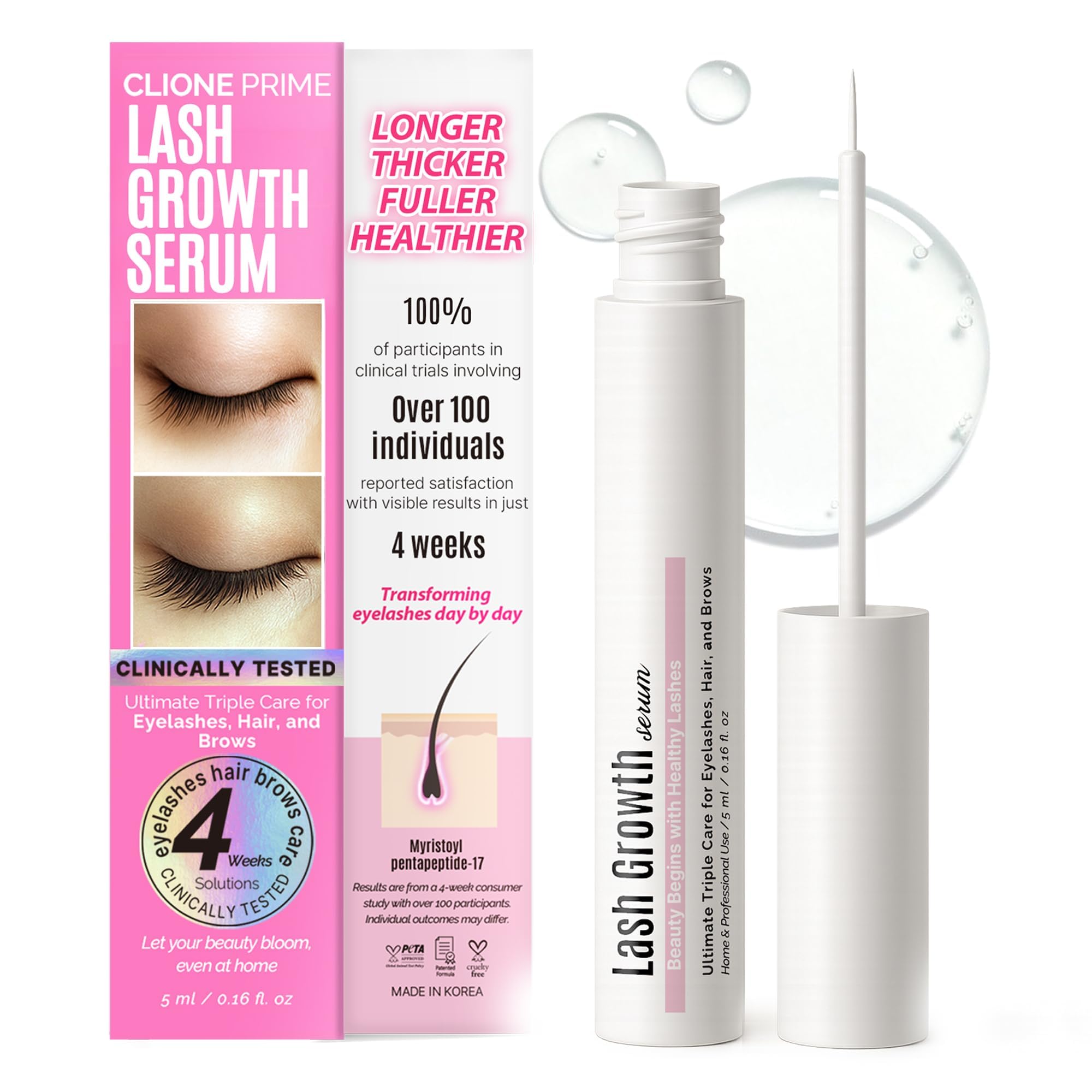 Korean Lash Serum - Sérum Para Pestañas Eyelash to Grow Lashes Eyebrow Eyelash Growth Suero Para Crecimiento Suero